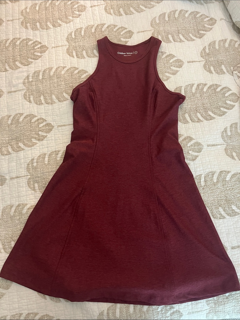 Outdoor Voices Maroon Sleeveless Mini Dress